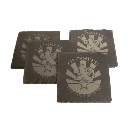 50th Slate Coaster Set