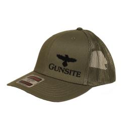 Mesh Trucker Hat, Side Logo - OD Green, Black