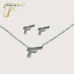 Pack'n Heat Pistol Necklace/Earring Set