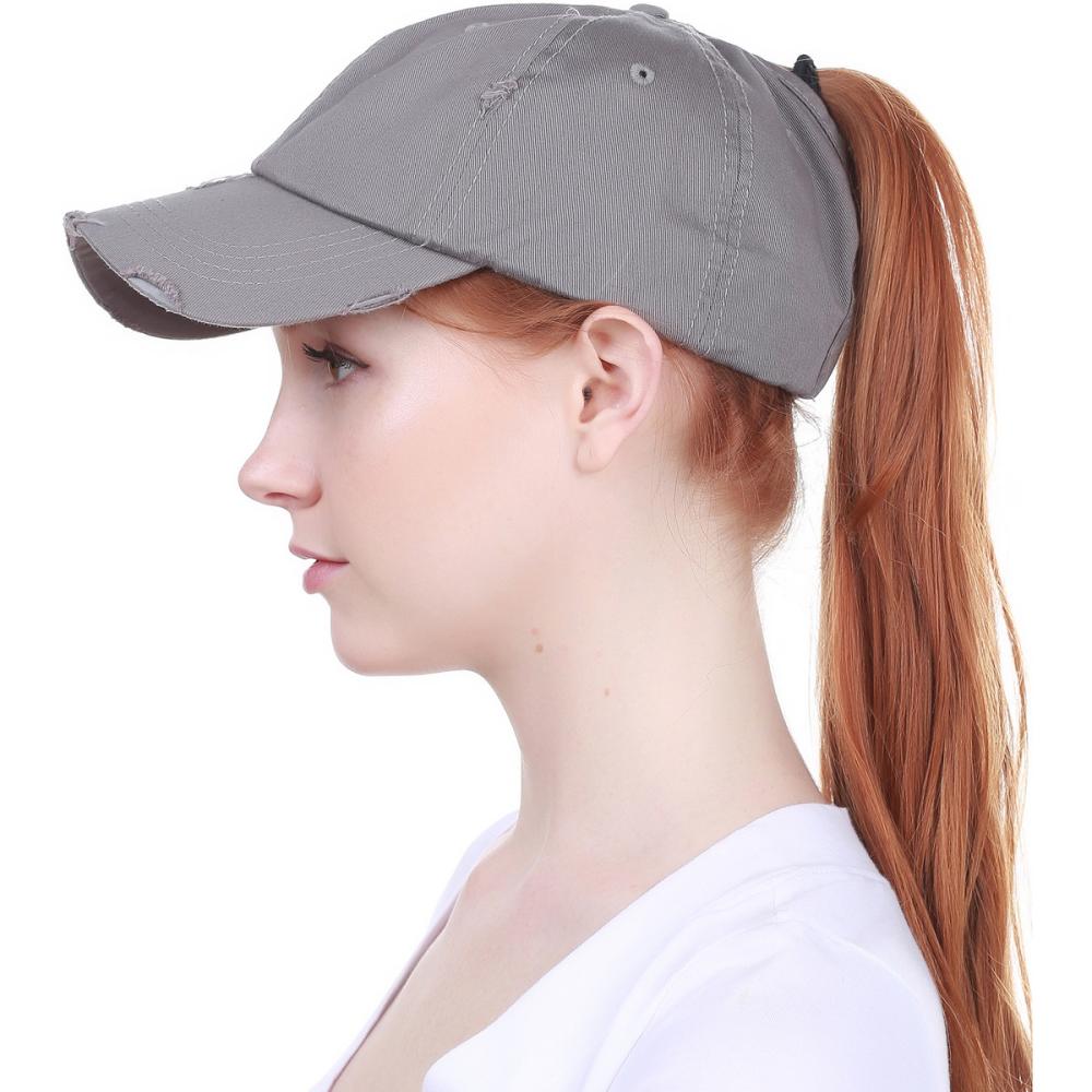 Stylish Men's Hat with Grey Ponytail Attached Design