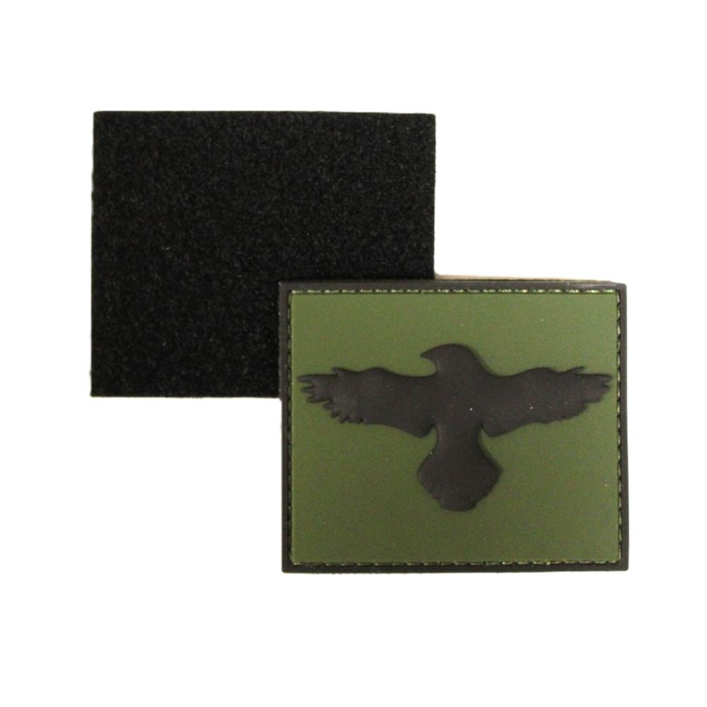 PVC Raven Patch - Velcro, OD Green