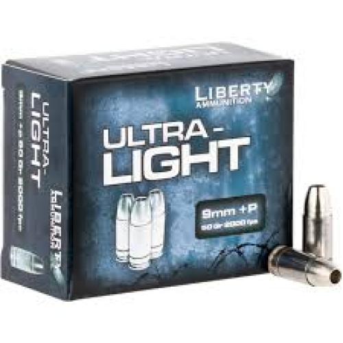 Liberty Ammunition Ultra-Light 9mm +P 50 gr HP 20rds