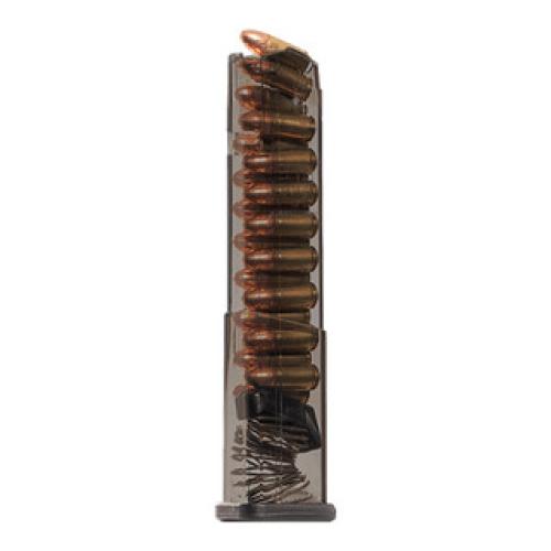 ETS Group Pistol Mags  19rd Extended 9mm Luger Compatible w/ Glock 43X & Glock 48 Smoke Polymer