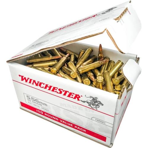 Winchester USA White Box Brass 5.56 NATO 55-Grain 150-Rounds FMJ