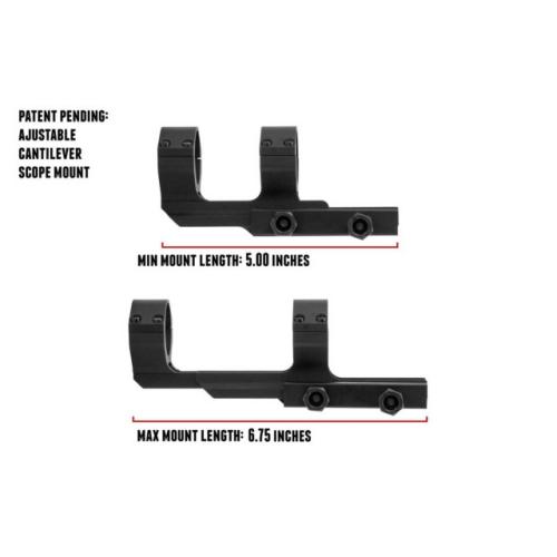 Offset Adjustable Length Scope Mount - 1 inch