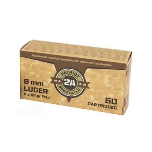 Patriot Sports 9mm 124 gr FMJ 50rds