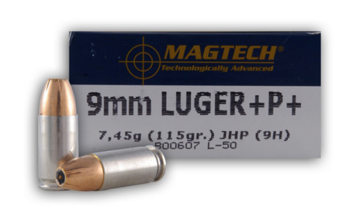 MagTech Ammunition 9h 9mm+P 115 JHp 50rds