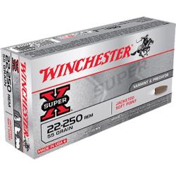 WINCHESTER SUPER-X BRASS .22-250REM JSP 55GR 20RNDS