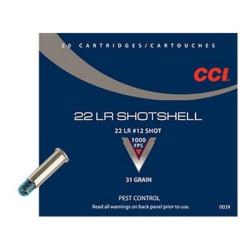 CCI Shotshell Aluminum .22LR 31GR #12 Shot 20Rds