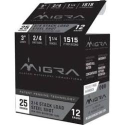 Migra Steel Shot Staxd Load 12 Ga 1.25 oz 3in 4/6 25 Rnds