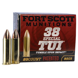 Fort Scott Munitions Tumble Upon Impact (TUI) Brass .38 SPL 80 Grain 20-Rounds SCS