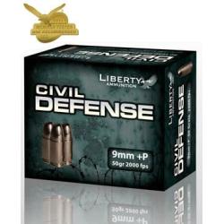 Liberty Ammunition Civil Defense 9MM 50GR HP 20Rds Lead-Free