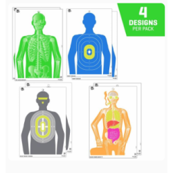 EZ Aim Fun Imposing Figures Paper Shooting Target Assortment, 12”W x 18”H, 8-Pack, Multi
