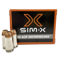 SIM-X Defensecore .45 ACP, 72gr, JHP, 20rd Box