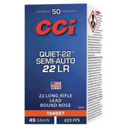 CCI Quiet-22 Semi Auto .22 Long Rifle Ammunition 50 RDs 45 Grain