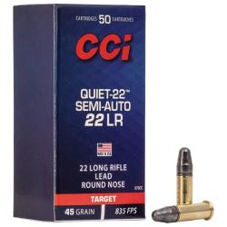 CCI Quiet-22 Semi Auto .22 Long Rifle Ammunition 500 RDs 45 Grain