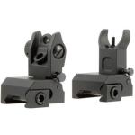 Tacfire AR-15 Low Profile Same Plane Flip-Up Iron Sights Aluminum Anodized Black Finish