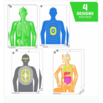EZ Aim Fun Imposing Figures Paper Shooting Target Assortment, 12”W x 18”H, 8-Pack, Multi
