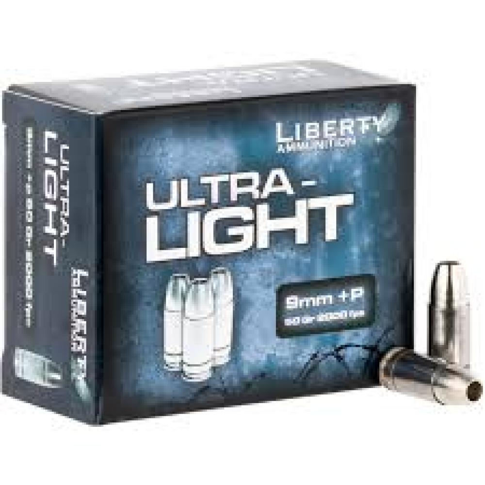 Liberty Ammunition Ultra-Light 9mm +P 50 gr HP 20rds