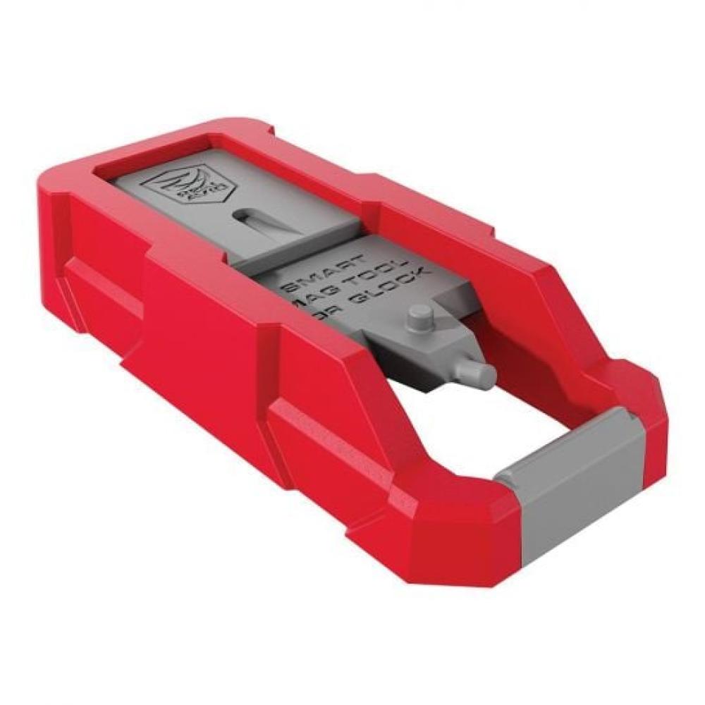 Real Avid AVGLOCKMT Smart Mag Tool  Compatible w/Glock, Gray/Red Plastic