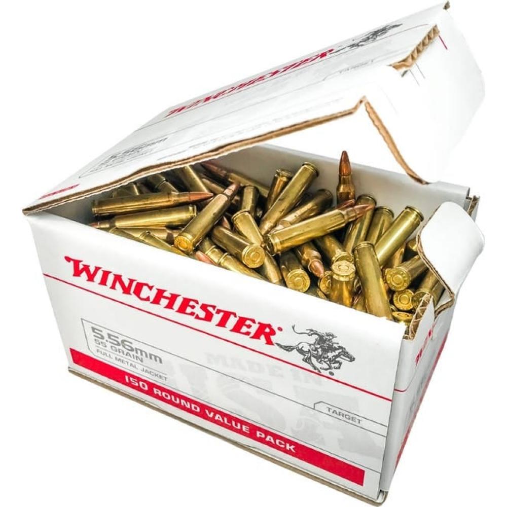 Winchester USA White Box Brass 5.56 NATO 55-Grain 150-Rounds FMJ