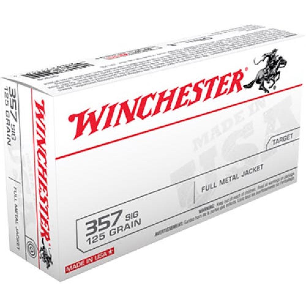 Winchester Best Value FMJ 125 Grain Brass .357 Sig 50Rds