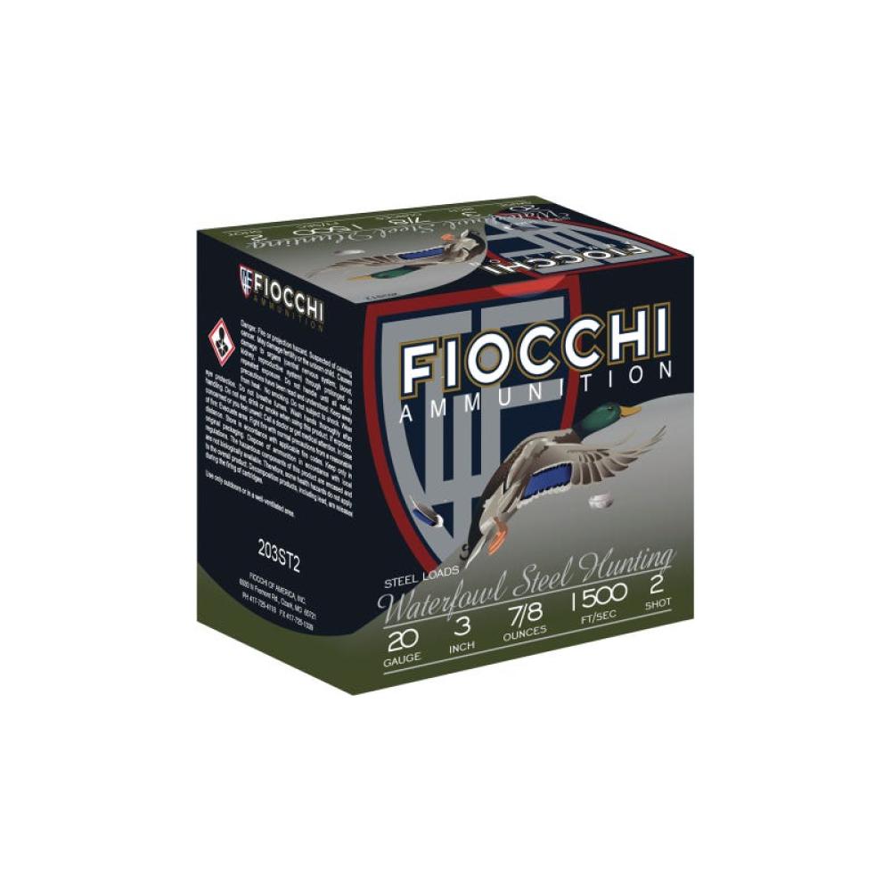 Fiocchi Flyway Steel Waterfowl Steel 20 GA 3" 2 Shot 25-Rounds