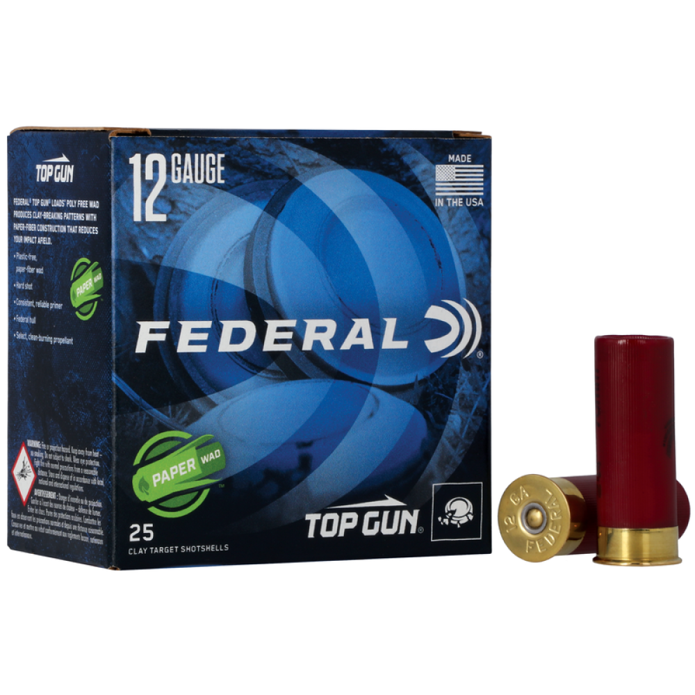 Federal TG12WS175 Top Gun Steel Paper Wad 12Gauge 2.75 1oz 7.5Shot 25 Per Box/10 Case