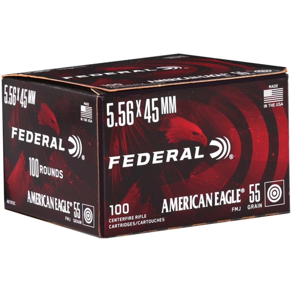 Federal American Eagle 5.56x45mm NATO Ammo 55 Grain Full Metal Jacket