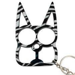 Self Defense Key Chain white/black thin cat