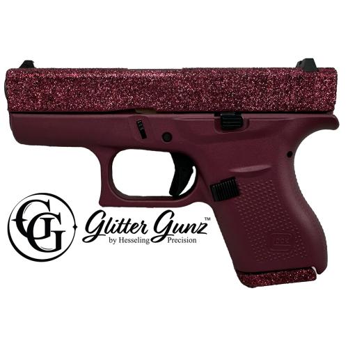 GLOCK 42 380ACP 3.25" GLITTER GUN BLACK CHERRY
