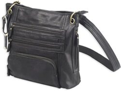 Bulldog BDP038 Cross Body Purse w/Holster Black Leather Most Sm Pistols & Revolvers Ambidextrous Hand