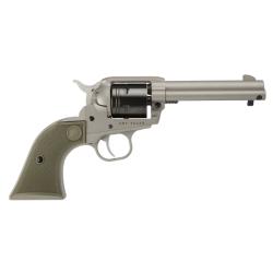 RUGER WRANGLER 22LR SLVR/ODG 4-5/8# 2070|SILVER CERAKOTE|6 SHOT 22 LR