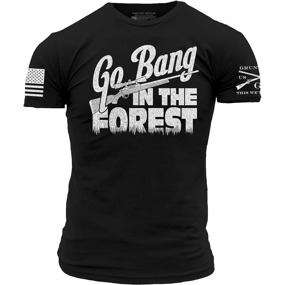 Men's Go Bang In The Forest T-Shirt - Black