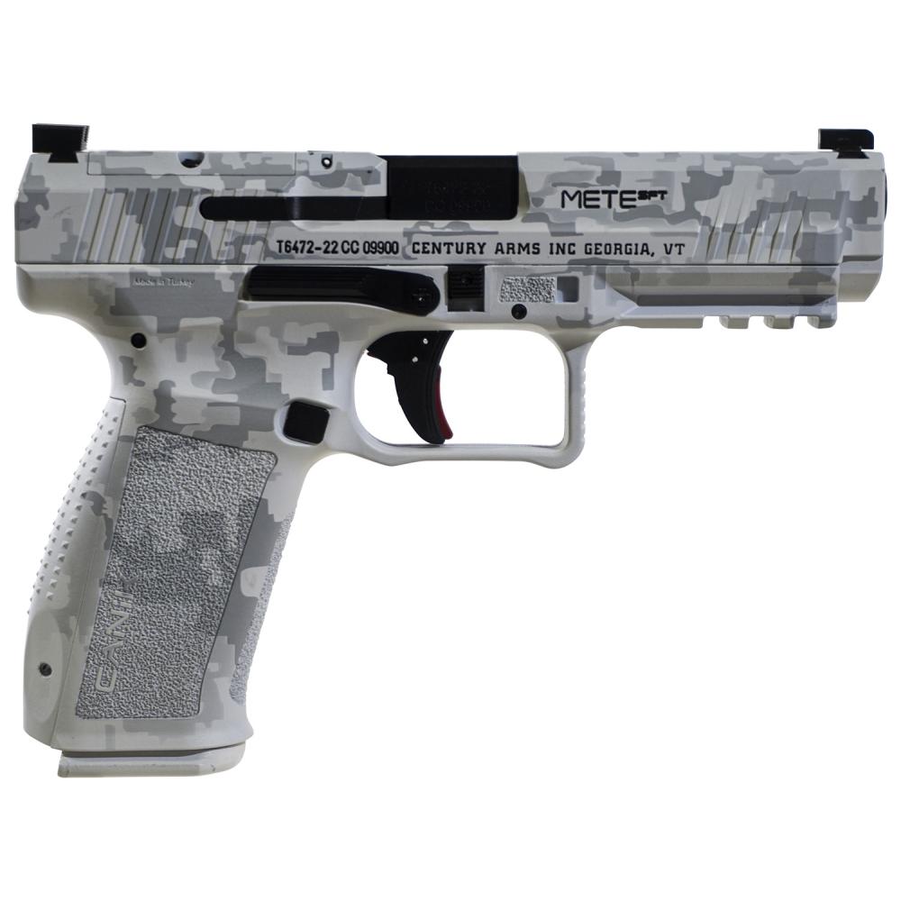 Canik Mete SFT Arctic Digital Camo Cerakote Optic Ready/Serrated Steel Slide, Polymer Frame Canik Mete SFT Arctic Digital Camo Cerakote Optic Ready/Serrated Steel Slide, Polymer Frame