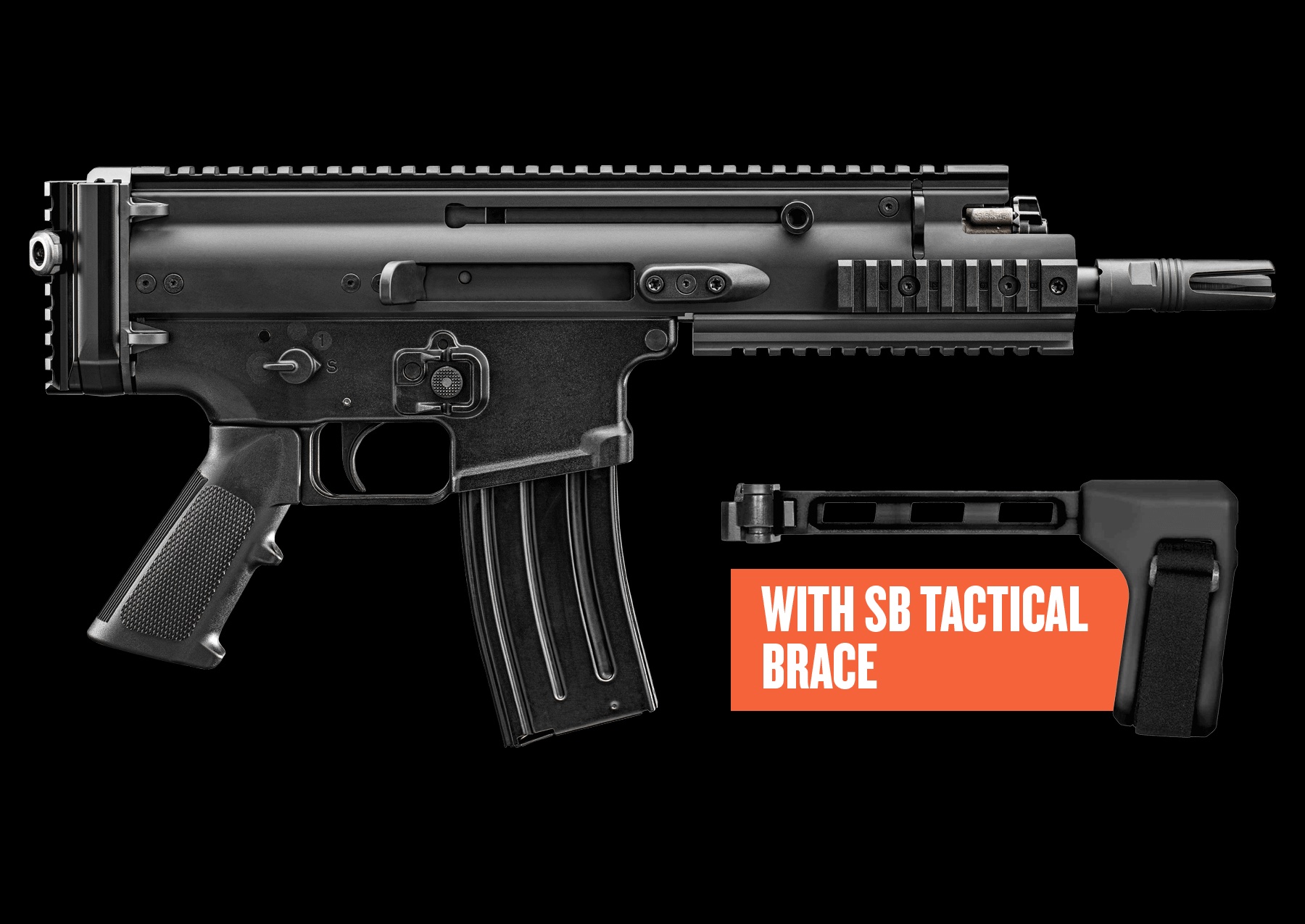 FN SCAR 15P VPR 5.56 7.5" Black W/SBT Brace 30rd-img-0