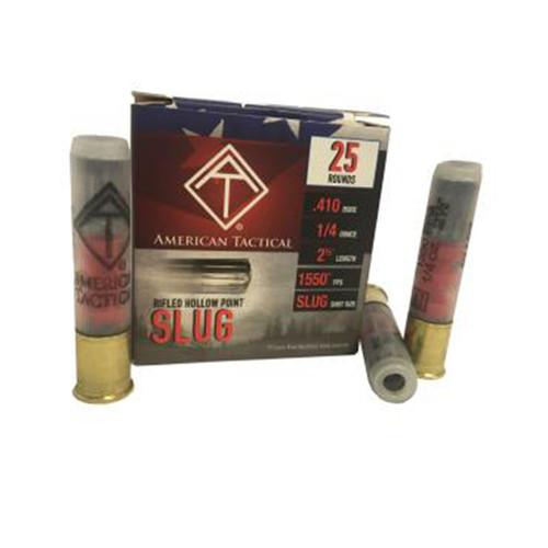American Tactical 410GA 2 1/2 .25OZ Rifled Hollow Point Slug 25/B