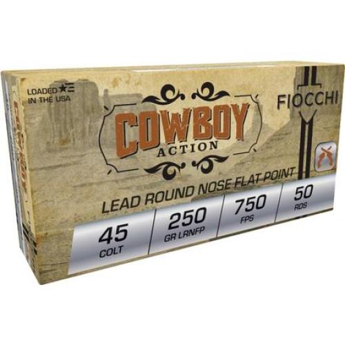 Fiocchi 45LC 250GR Lead Round Nose Flat Point (LRNFP)
