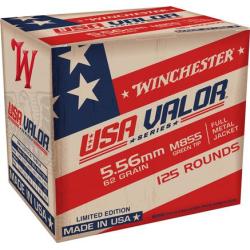 Winchester 5.56 62GR M855 FMJ Green Tip USA Valor Series 125/Box