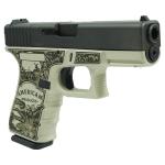 Glock 19 Gen 4 "American Made-Farm" Compact Handgun 9mm Luger 15rd Magazines(2) Nickel Finish 4" Barrel