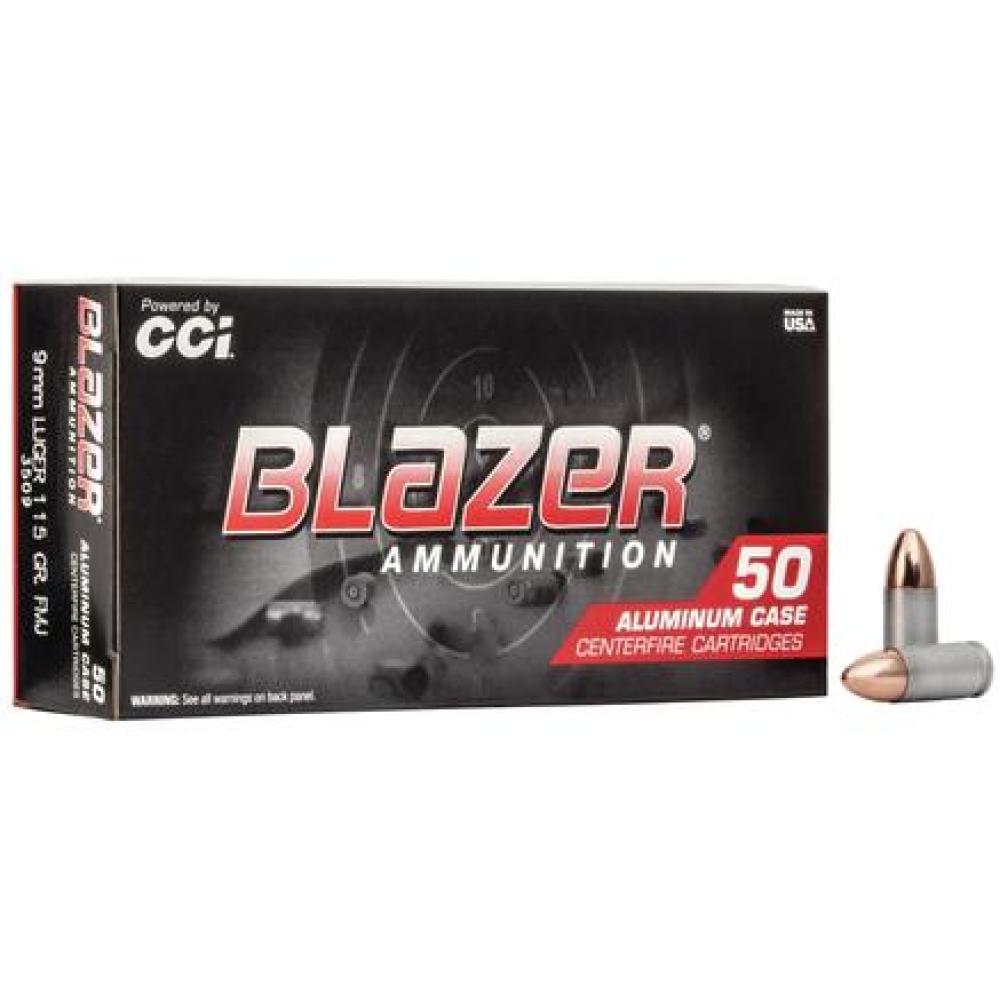 CCI/Blazer 9mm Luger 115GR FMJ 50/Box Alum Case