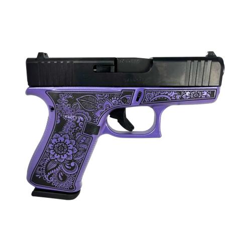 Glock G43X Custom 9mm Mandala Purple Pearl Pistol - PX4350201MDLPP