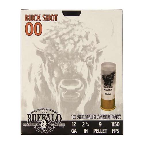 BUFFALO CARTRIDGE 12 Gauge 2-3/4'' 9 Pellet 00 Buck Shot 10rds