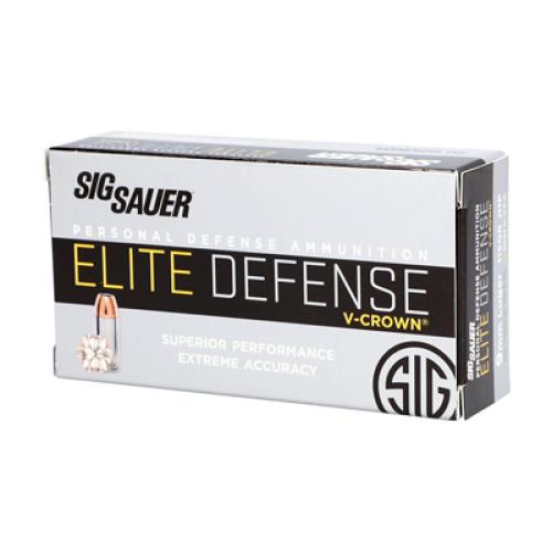 Sig Sauer Elite V-Crown Jacketed Hollow Point 9mm 115grain 50rds E9MMA2-50
