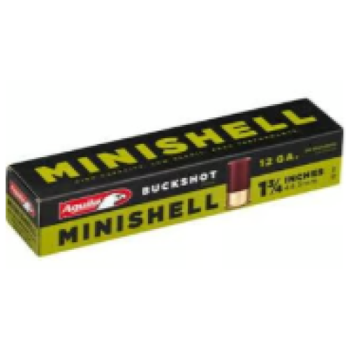Aguila 1CHB1288 Minishell Buckshot 12 Gauge 1.75 5/8 oz 4B (7P)/1B (4P) Shot 20 Per Box/ 25 Cs