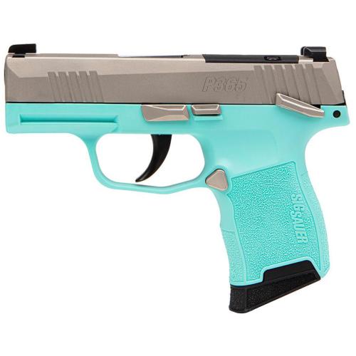 SIG SAUR P365 380 NICKLE/TURQUOISE