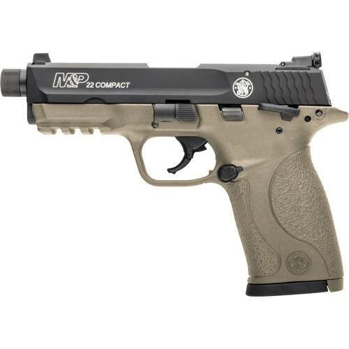 Smith & Wesson 10242 M&P Compact 22 LR 3.60 Threaded Barrel 10+1, Flat Dark Earth Cerakote Frame With Picatinny Acc. Rail, Black Aluminum Slide, Ambidextrous Manual Safety