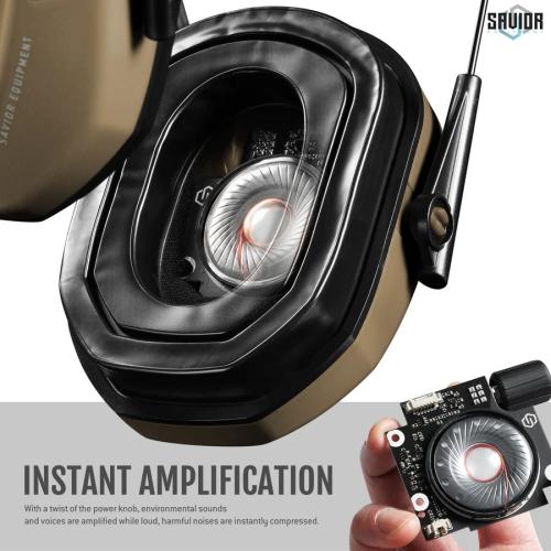 Savior Equipment Electronic Sound Suppression Ear Protection - Tan