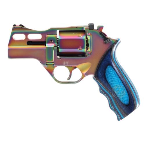 Chiappa Firearms 340319 Rhino 30DS Nebula 357 Mag 6 Shot, 3" Rainbow PVD Steel Vent Rib Barrel & Cylinder, Rainbow PVD Aluminum Frame, Blue Laminate, Grip Exposed Hammer