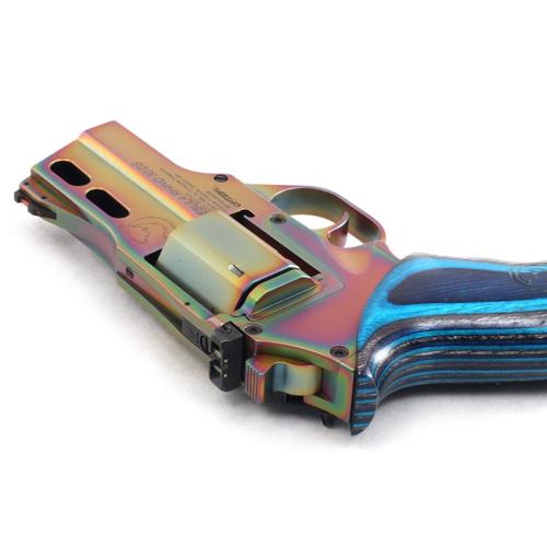 Chiappa Firearms 340319 Rhino 30DS Nebula 357 Mag 6 Shot, 3" Rainbow PVD Steel Vent Rib Barrel & Cylinder, Rainbow PVD Aluminum Frame, Blue Laminate, Grip Exposed Hammer